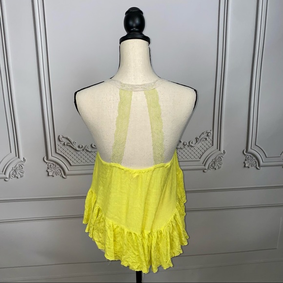 Free People Vintage Sunshine Yellow Lace Tank Top | Size S - Picture 5 of 10